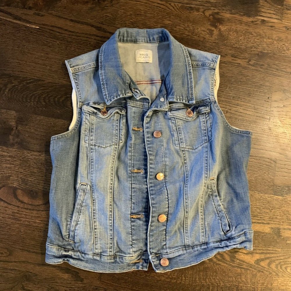 MNG Jeans Light Wash Denim Vest - Sma…